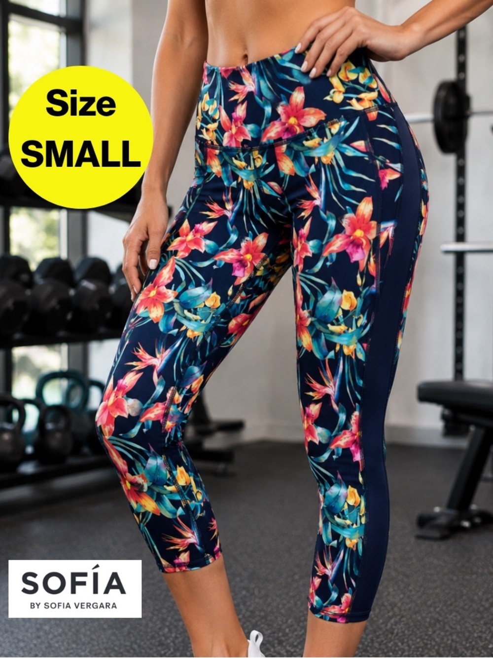 2/for $20 🪩 SOFÍA VERGARA Floral Athletic, High Waist Leggings (Women’s Small)
